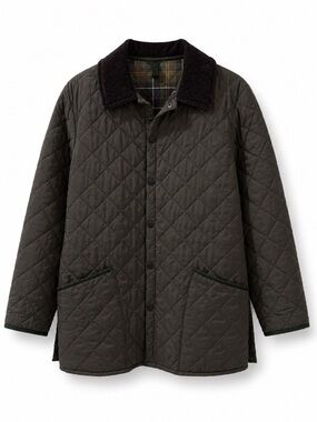 Barbour Classic Eskdale D892 Quilted Green Jacket Corduroy Made in England Med